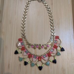 Stella & Dot Elegant Gold and Multicolor Statement Necklace